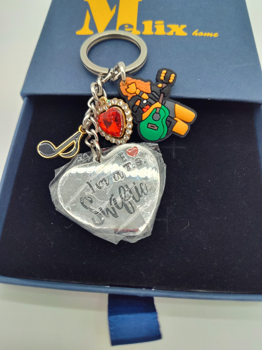 TAYLOR SWIFT Lover Era Charm Keychain Guitar Heart Swiftie Melix Home NIB NWT